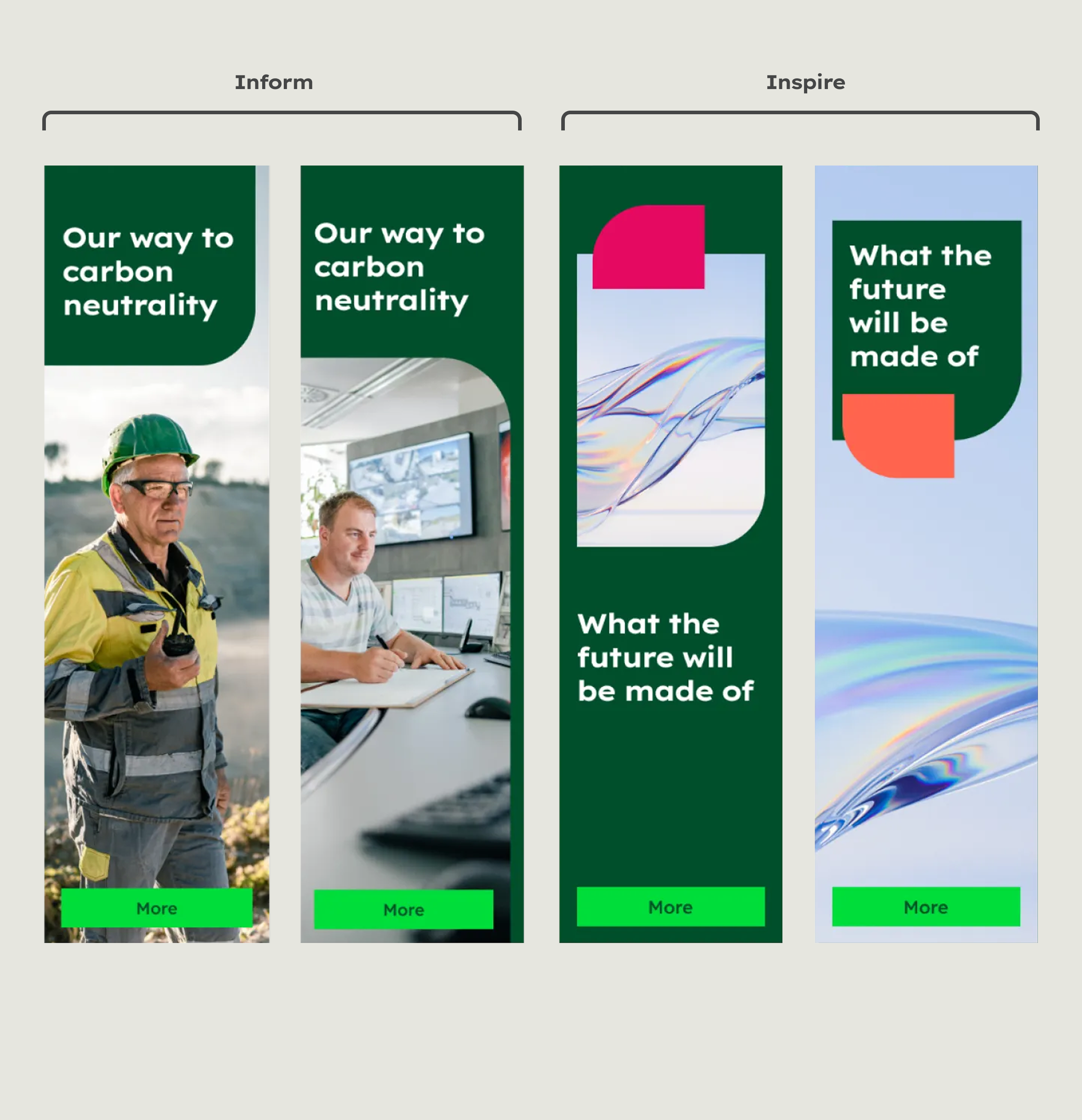 Spectrum of our flexible design system for digital ads